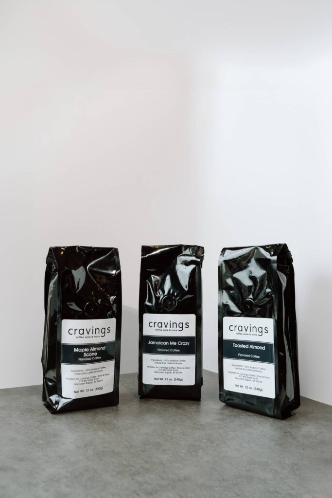 product photography of private labeled coffee that coffee shop sells