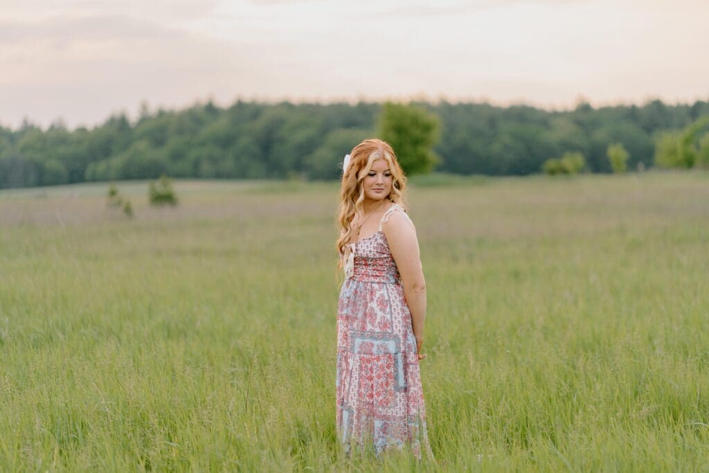 Full body sunset senior portrait wisconsin